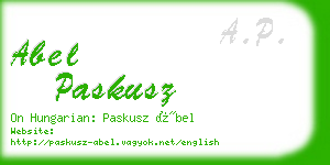 abel paskusz business card